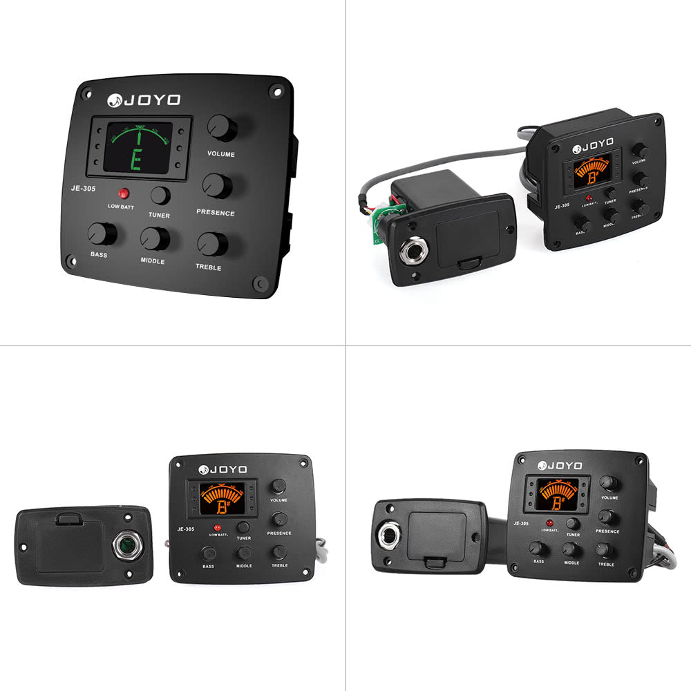 JOYO JE-305 Acoustic Guitar Preamp & Tuner System with 4-Band EQ and LCD Display