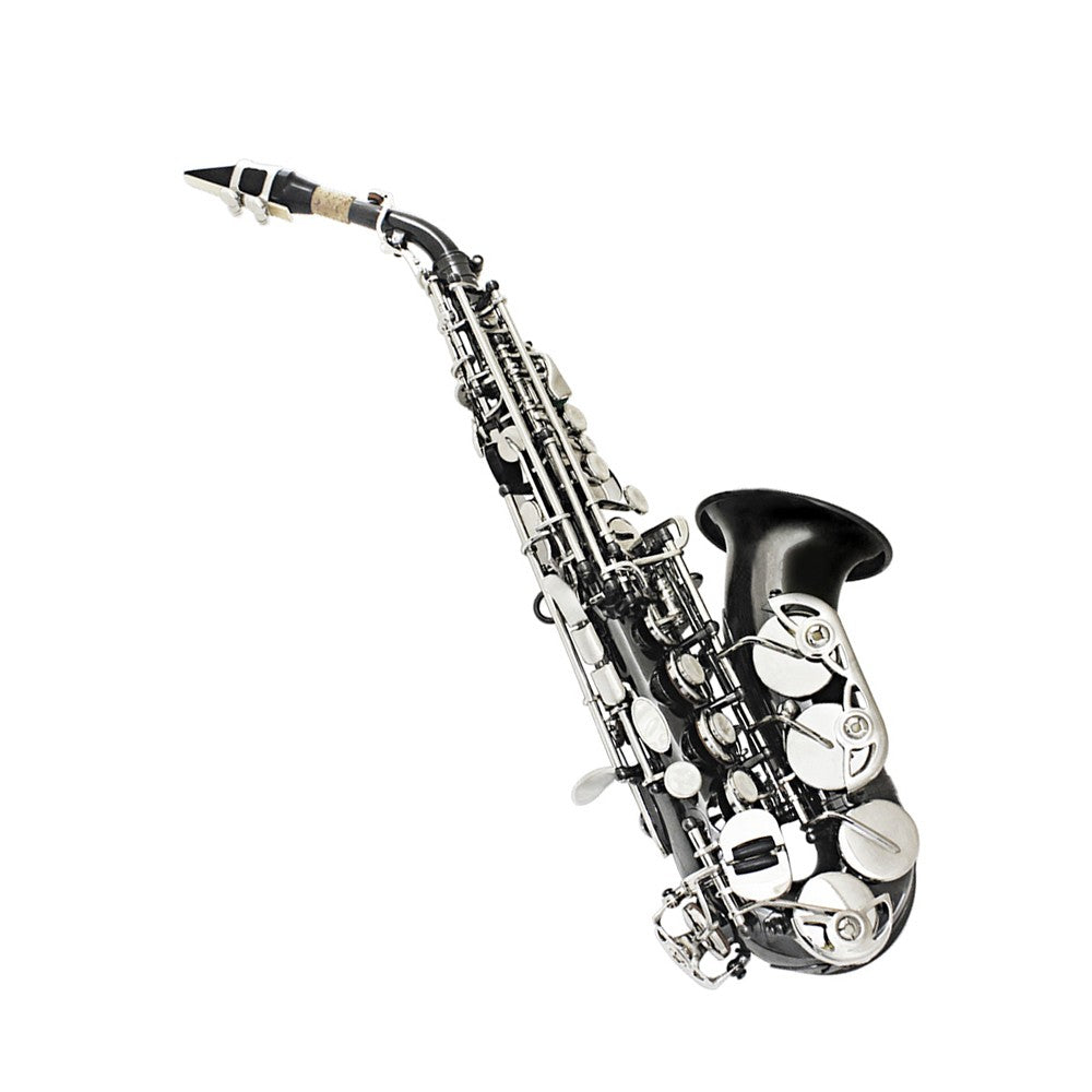 Black Nickel Plated Bb Soprano Saxophone - Brass Woodwind Instrument