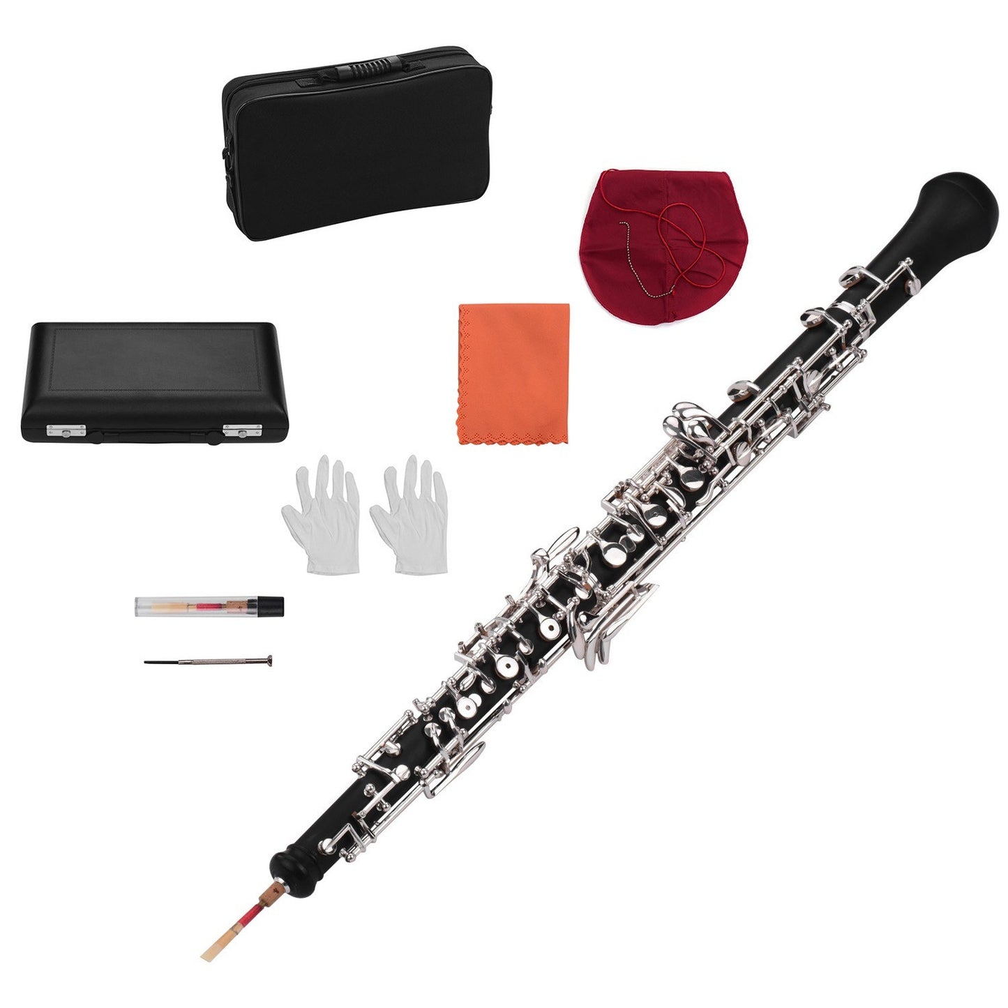Semi-automatic C Key Professional Oboe with Silver-plated Keys - Woodwind Instrument