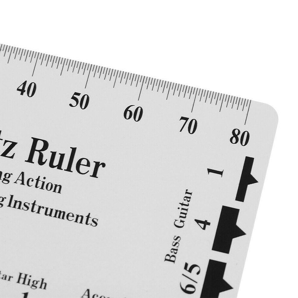 Premium Guitar String Action Gauge & Pitch Ruler - Essential Luthier Measuring Tool for Classical, Electric, Acoustic Guitars & Bass