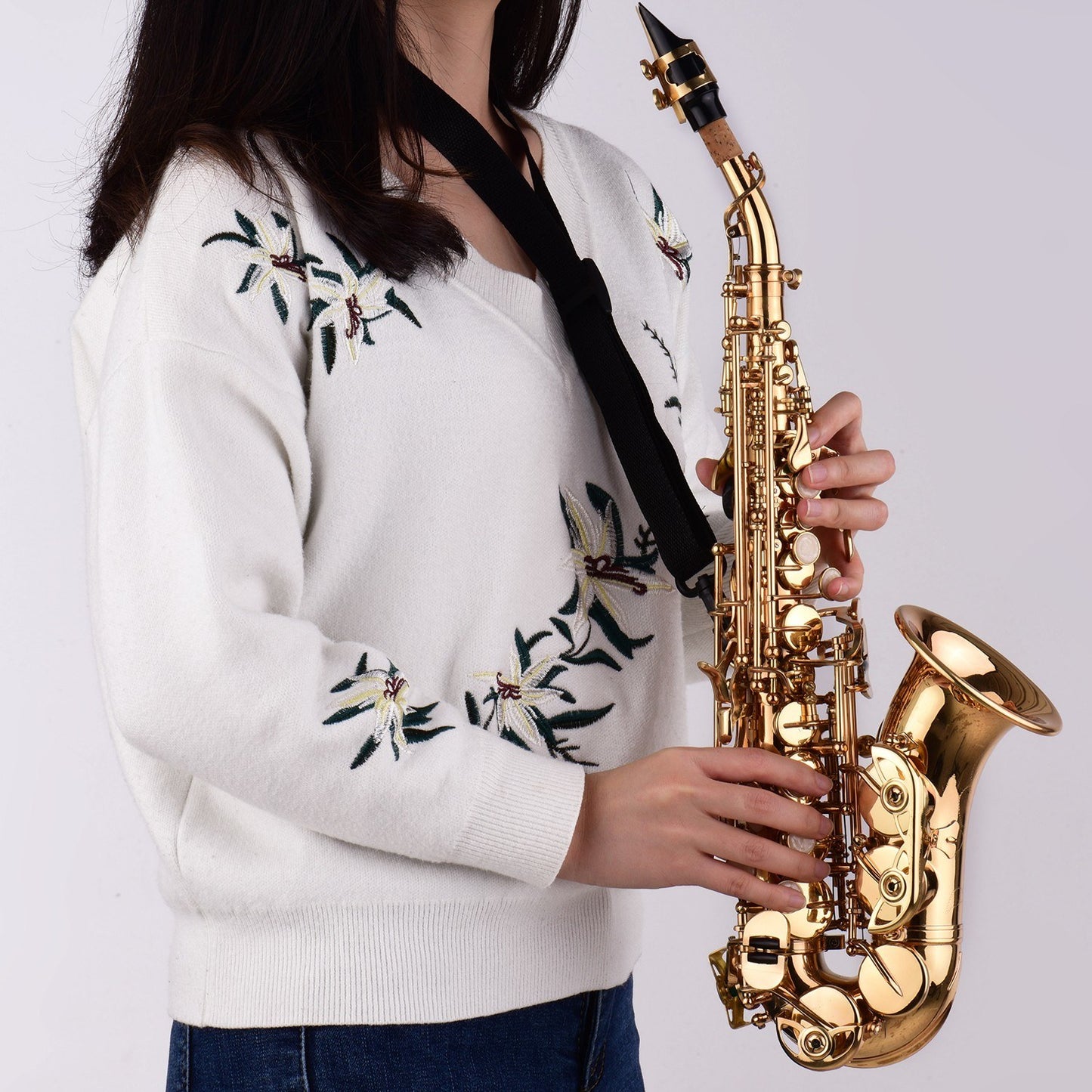 Compact Bb Soprano Saxophone with Case, Accessories & Strap