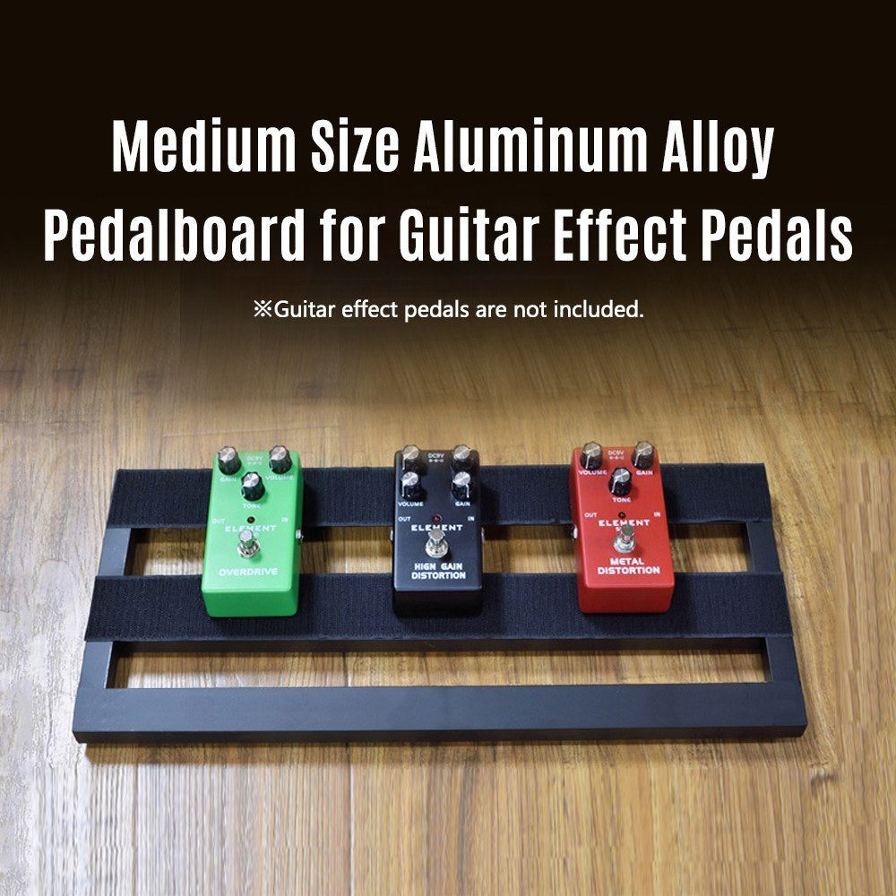 Aluminum Alloy Medium Guitar Pedalboard 19.7x7.5 Inches with Carrying Bag