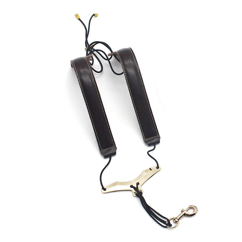 Adjustable Leather Saxophone Shoulder Strap for Alto/Tenor/Soprano