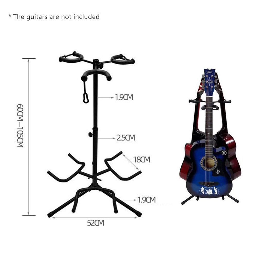 Adjustable 3-Holder Multi Guitar Floor Stand Tripod Bracket