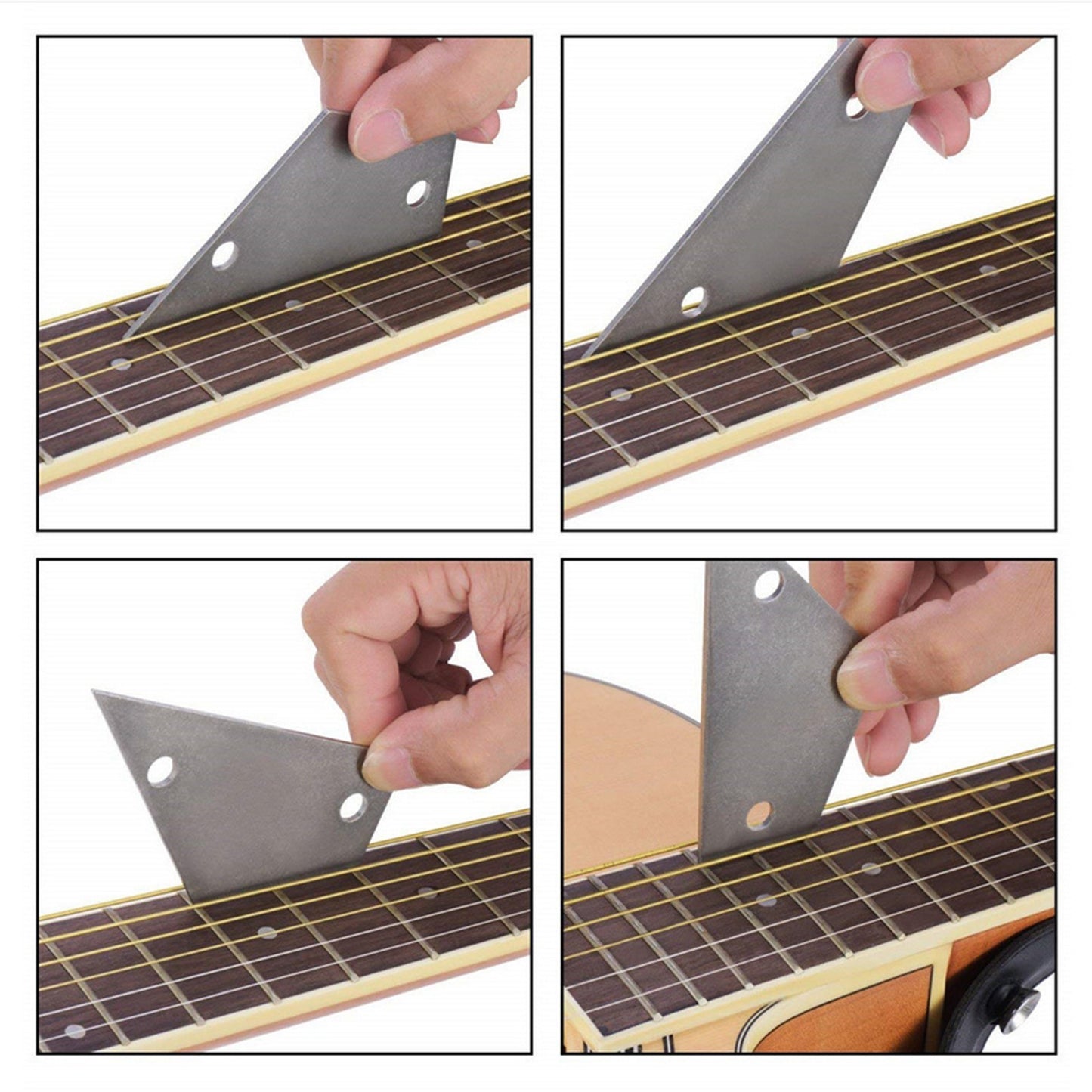 Luthier Guitar Repair Kit: Fret Crowning File, 3-in-1 String Winder & Cutter, Fret Rocker, Fingerboard Guard, Grinding Stone