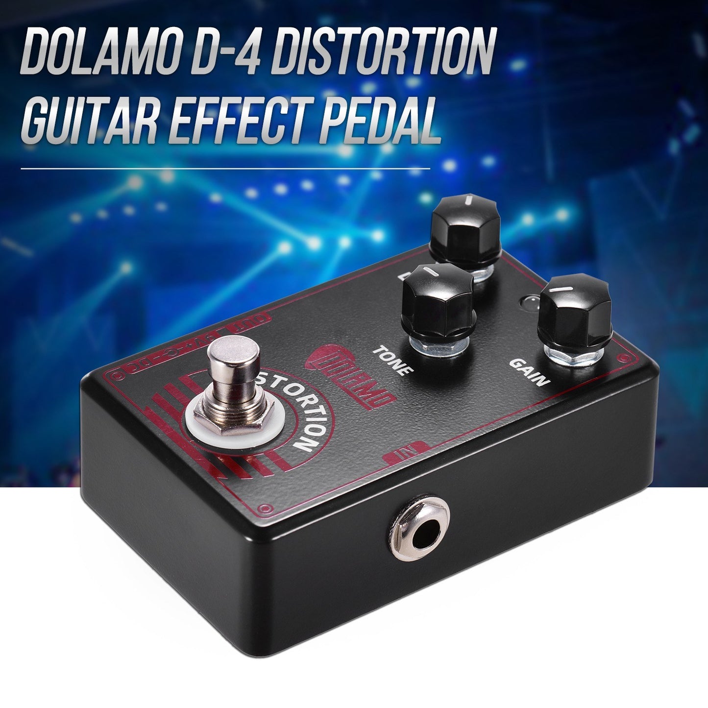 Dolamo D-4 High Gain Distortion Pedal - True British Style with True Bypass for Electric Guitar