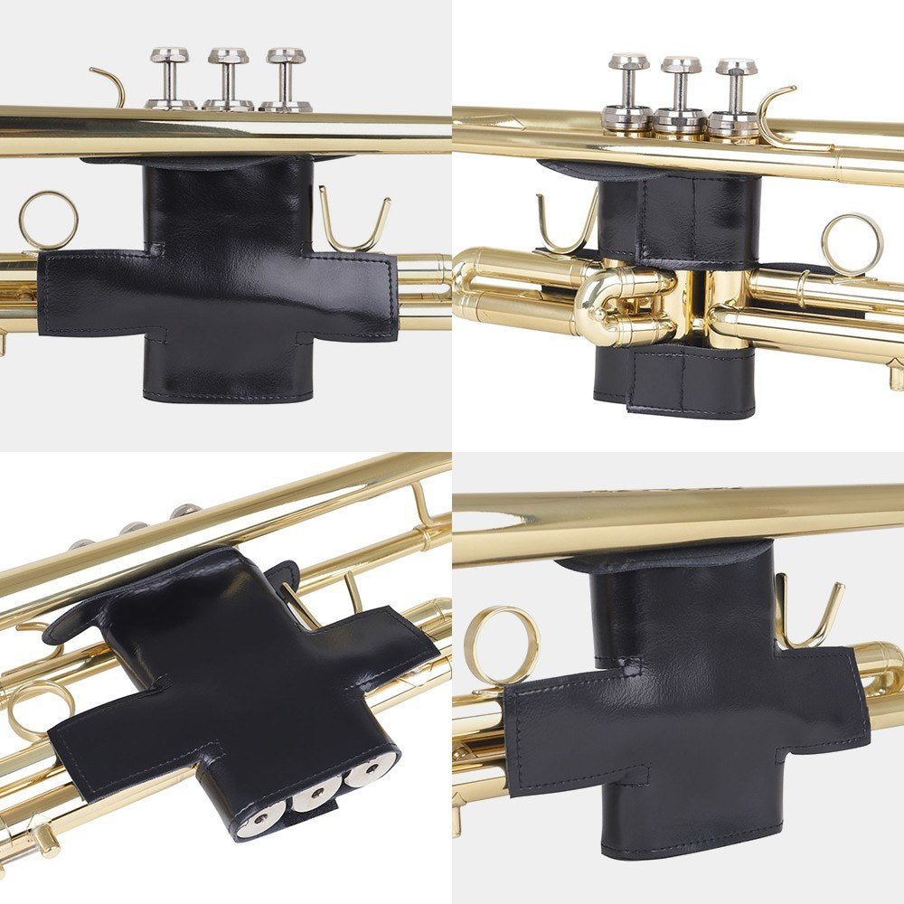Black PU Leather Trumpet Valve Guard Protective Sleeve
