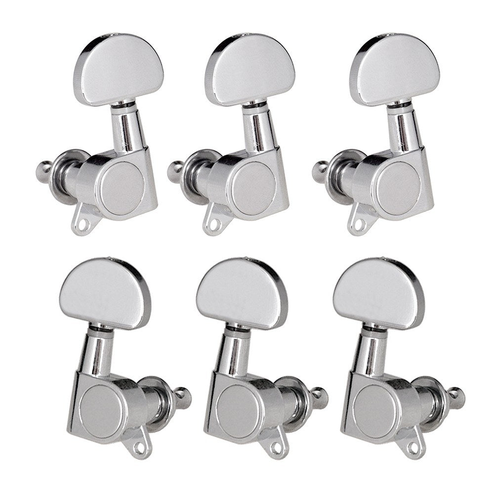 Set of 6 Closed Guitar Tuning Pegs (3L3R) for Folk Acoustic/Electric Guitar