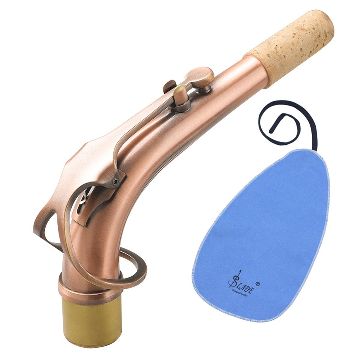 Alto Saxophone Neck Brass E-flat Bend 24.5mm Nozzle with Professional Leather Pad