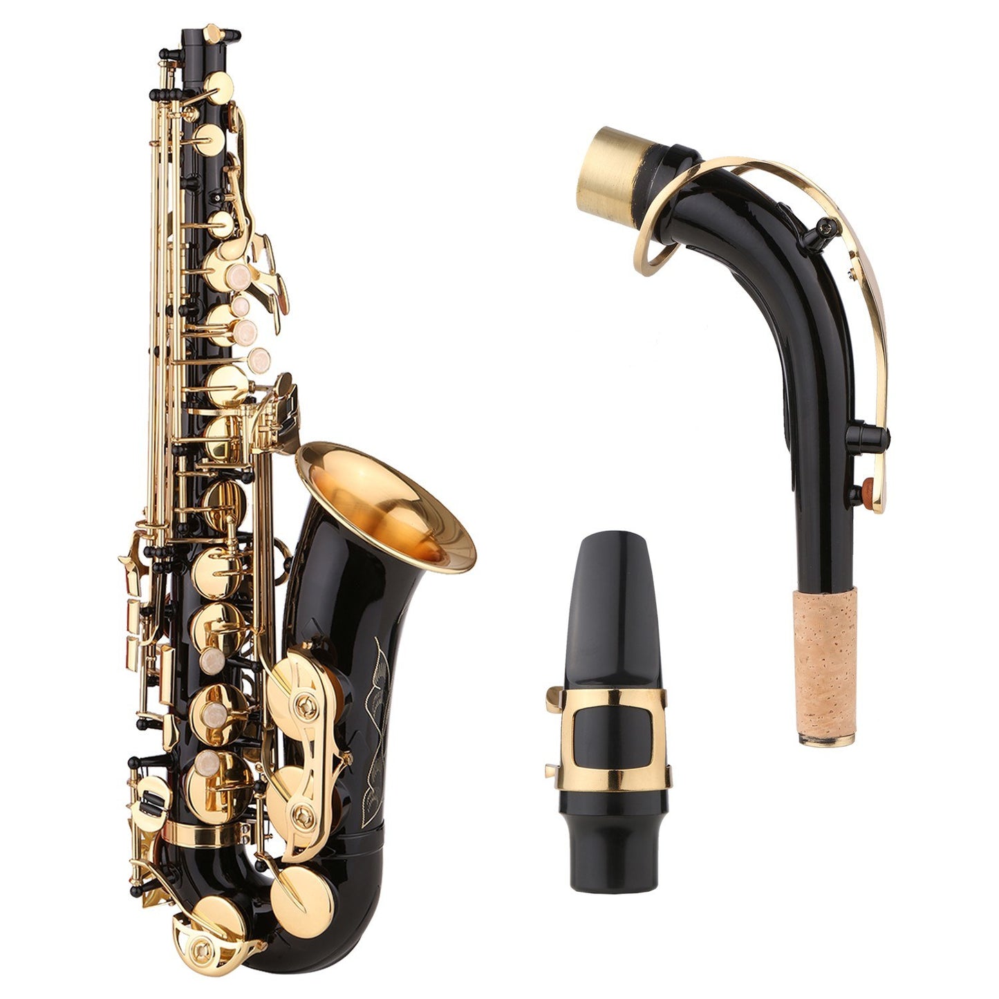 Black E-flat Alto Saxophone for Beginner & Intermediate Players - Premium Quality