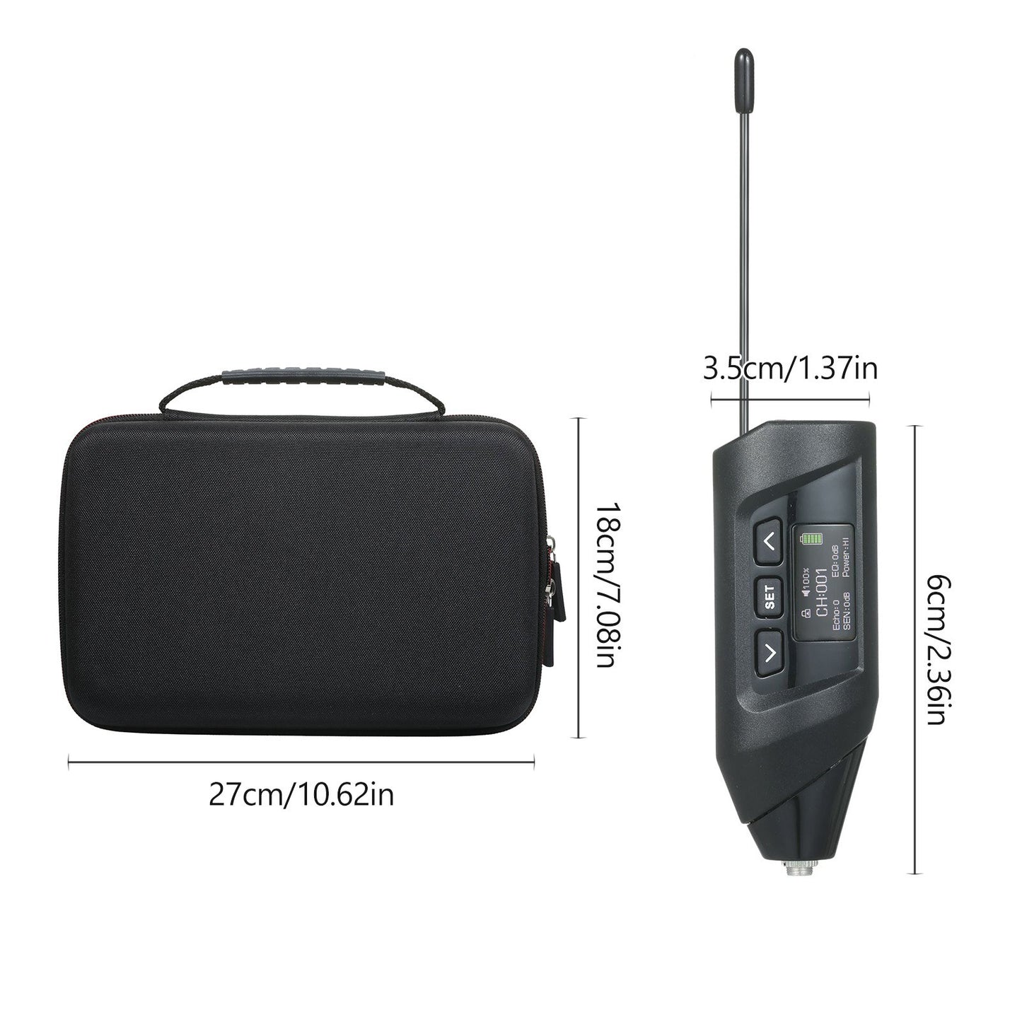 Baomic TR15 UHF Wireless Microphone System with TFT Display for Brass Instruments