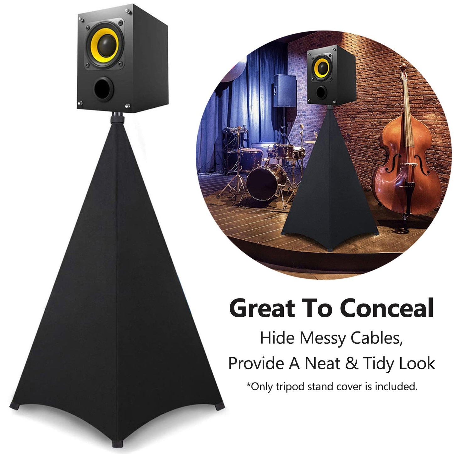 Triple-Sided Stretchable DJ Light Speaker Stand Skirt (Tripod Excluded)