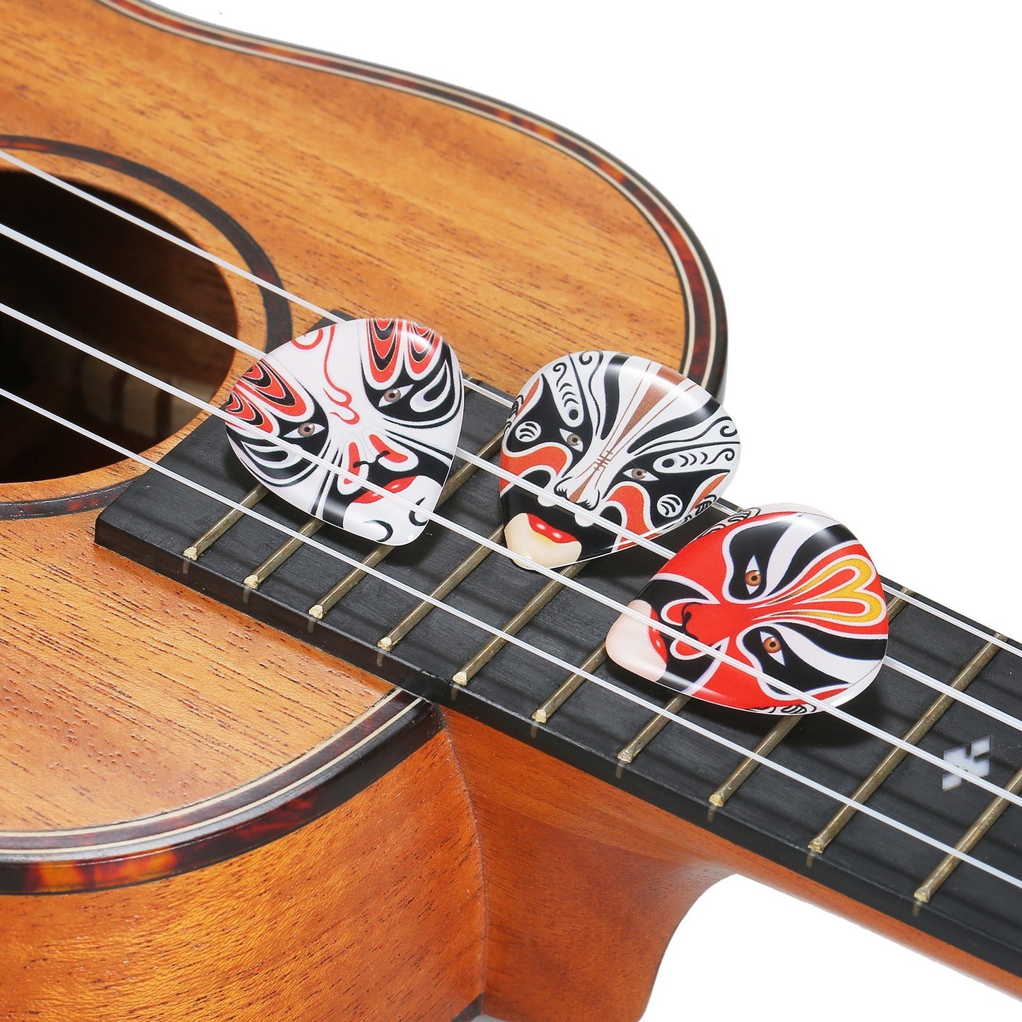 Peking Opera Mask Guitar & Ukulele ABS Finger Picks - 3 Pack
