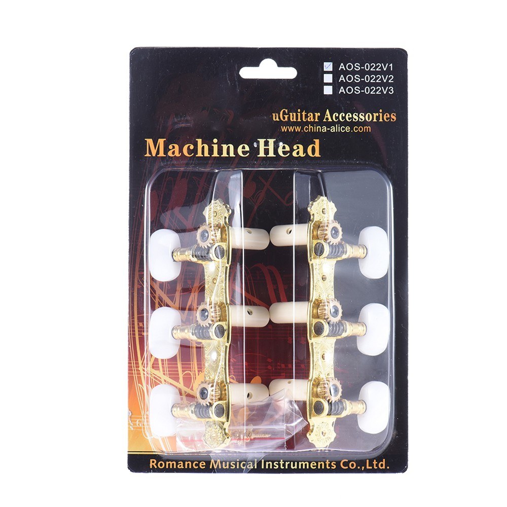 Bronze Plated Classical Guitar Tuning Pegs (L&R) - Alice 2 Pcs Acoustic Machine Heads (AOS-022V3P)