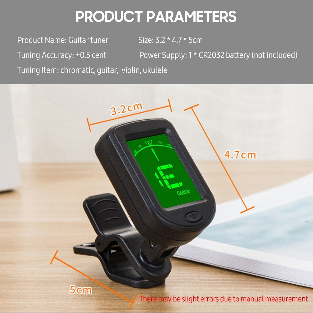 Chromatic Clip-on Tuner T-02: Precision for String Instruments