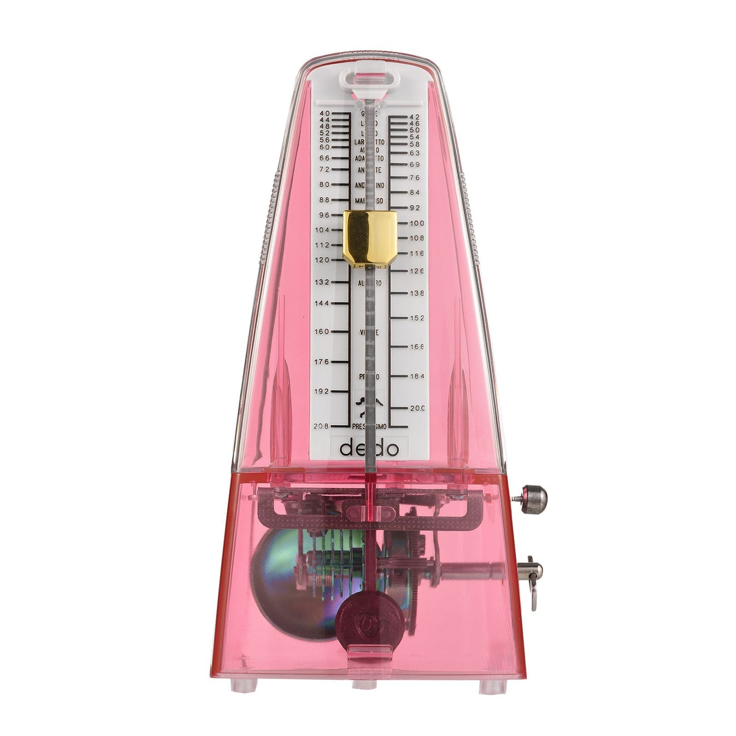 Universal Wind-Up Transparent Mechanical Metronome with Bell