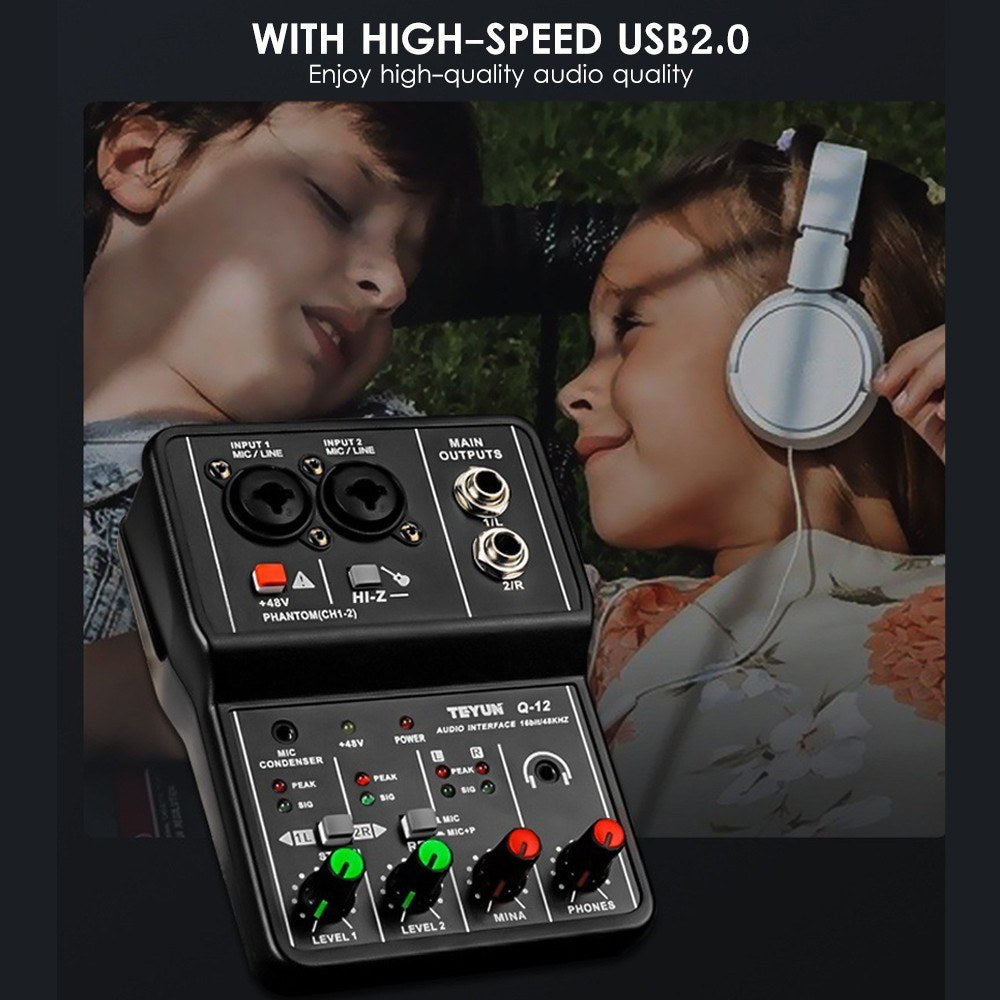 Q12 Professional Audio Interface Recording Sound Card