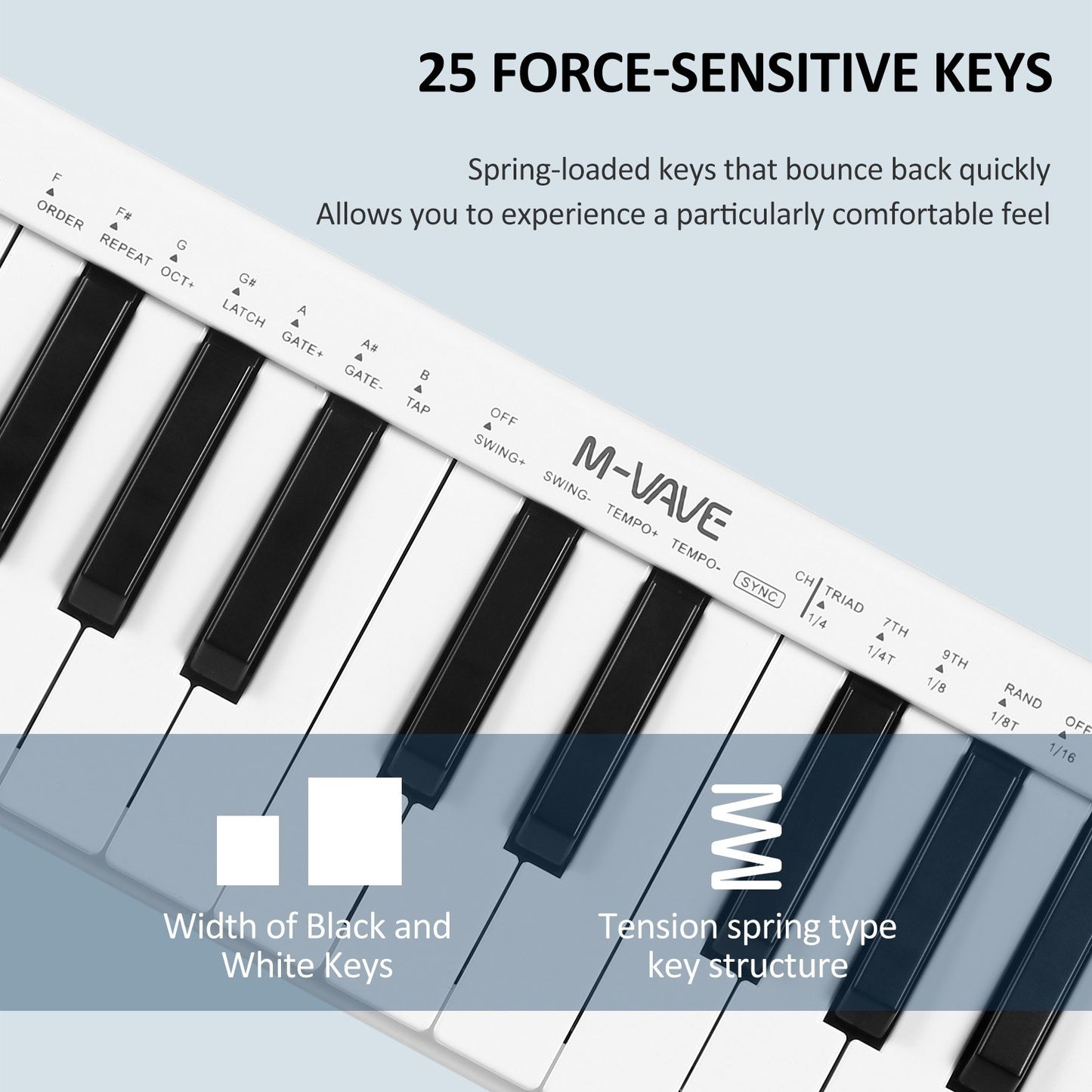Rechargeable M-VAVE SMK-25mini 25-Key MIDI Control Keyboard