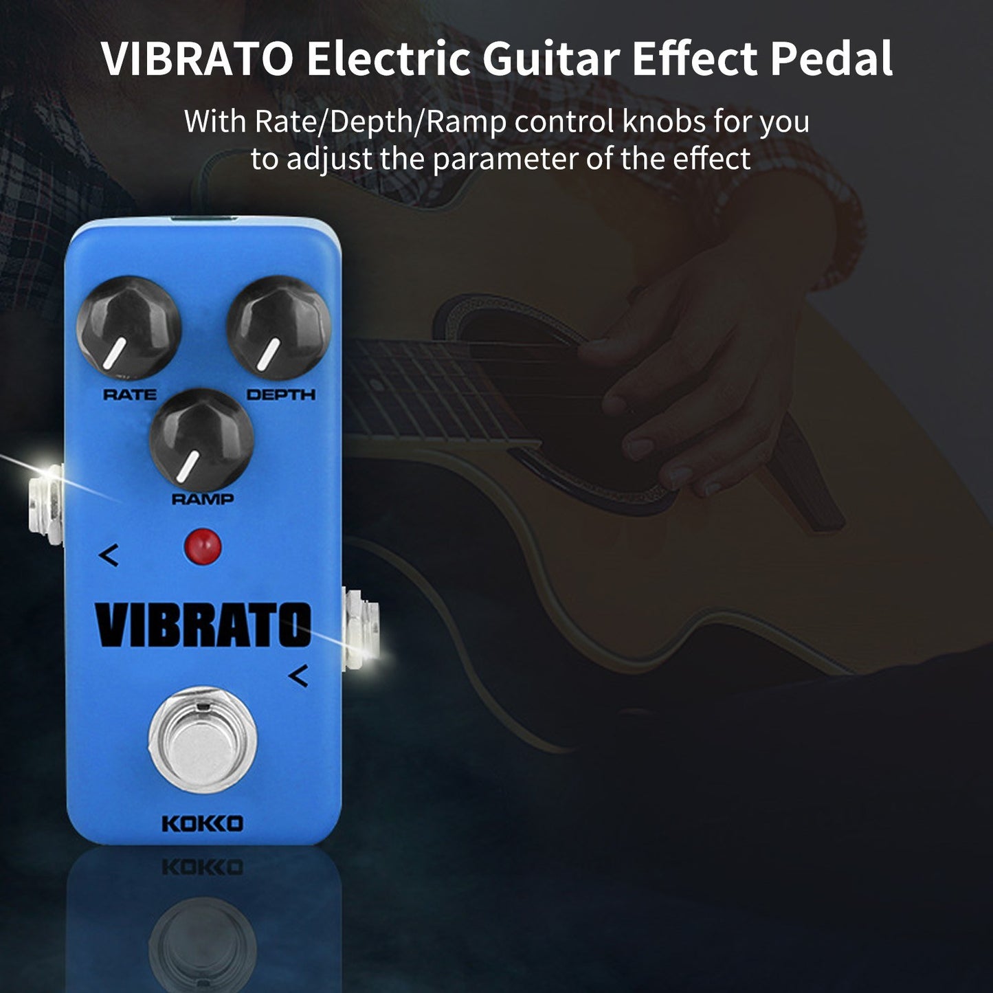 KOKKO FVB2 Vibrato Electric Guitar Mini Effect Pedal - Portable Single Guitar Effector
