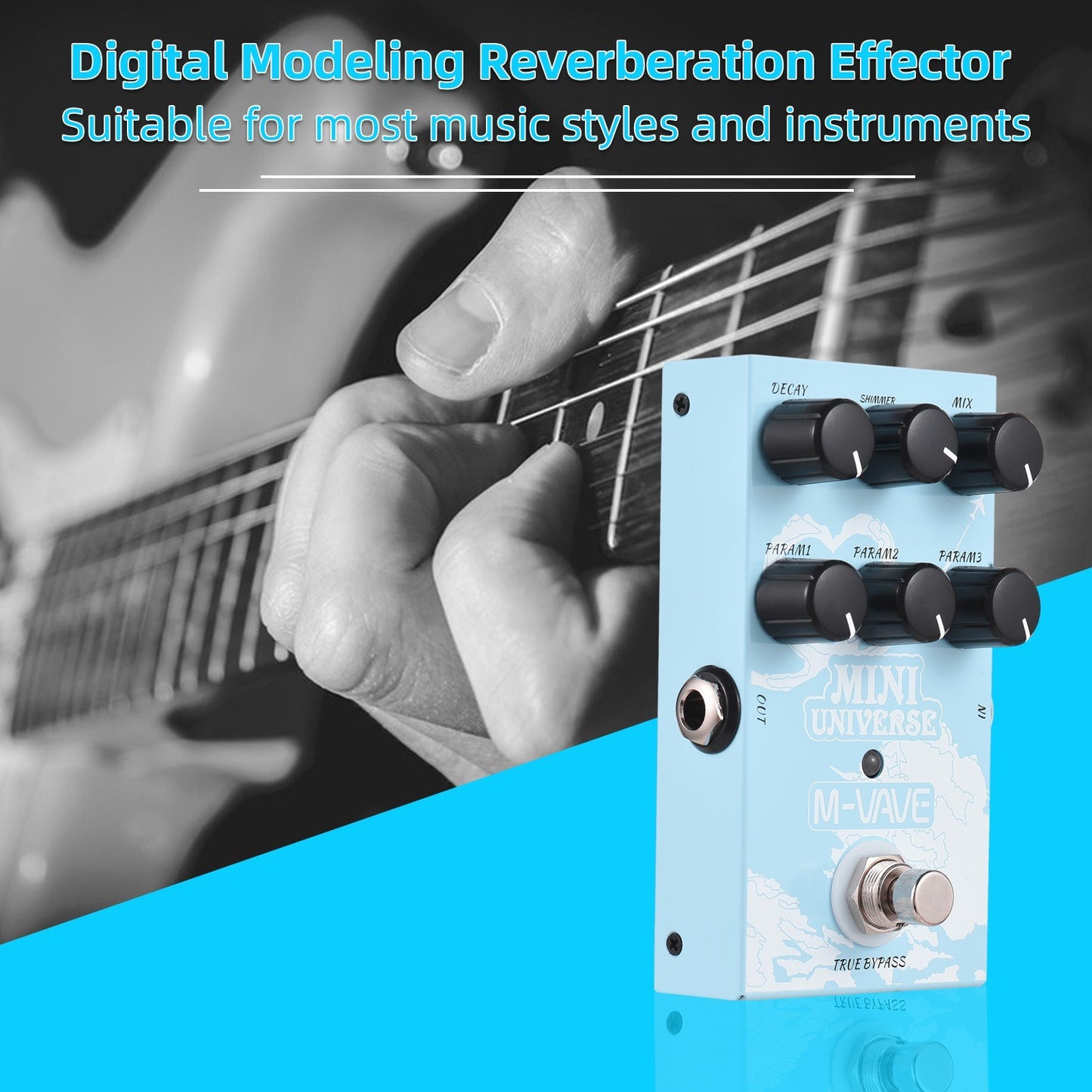 MINI-UNIVERSE Digital Reverb Pedal - M-VAVE Guitar Effects