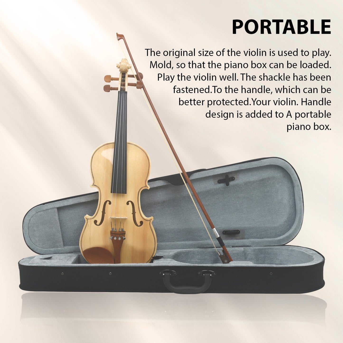 Gecheer 4/4 Violin - Handcrafted Spruce & Maple with Tiger Stripe Ebony