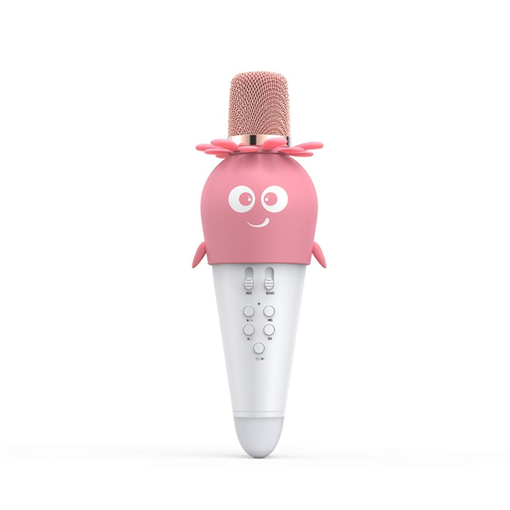 Portable Karaoke Microphone with Speaker, Noise Reduction, LED Lights, and Echo Controls