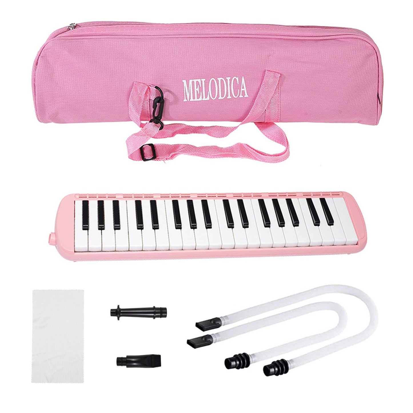 37-Key Melodica Air Piano Keyboard with 2 Soft Blow Pipes & 2 Nozzles