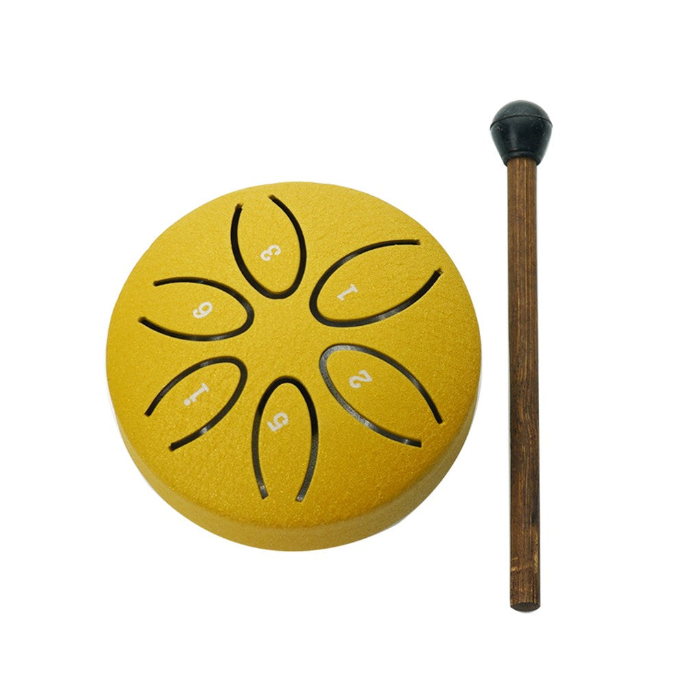 3-Inch Steel Tongue Drum, 6-Note Percussion Instrument with Mallets