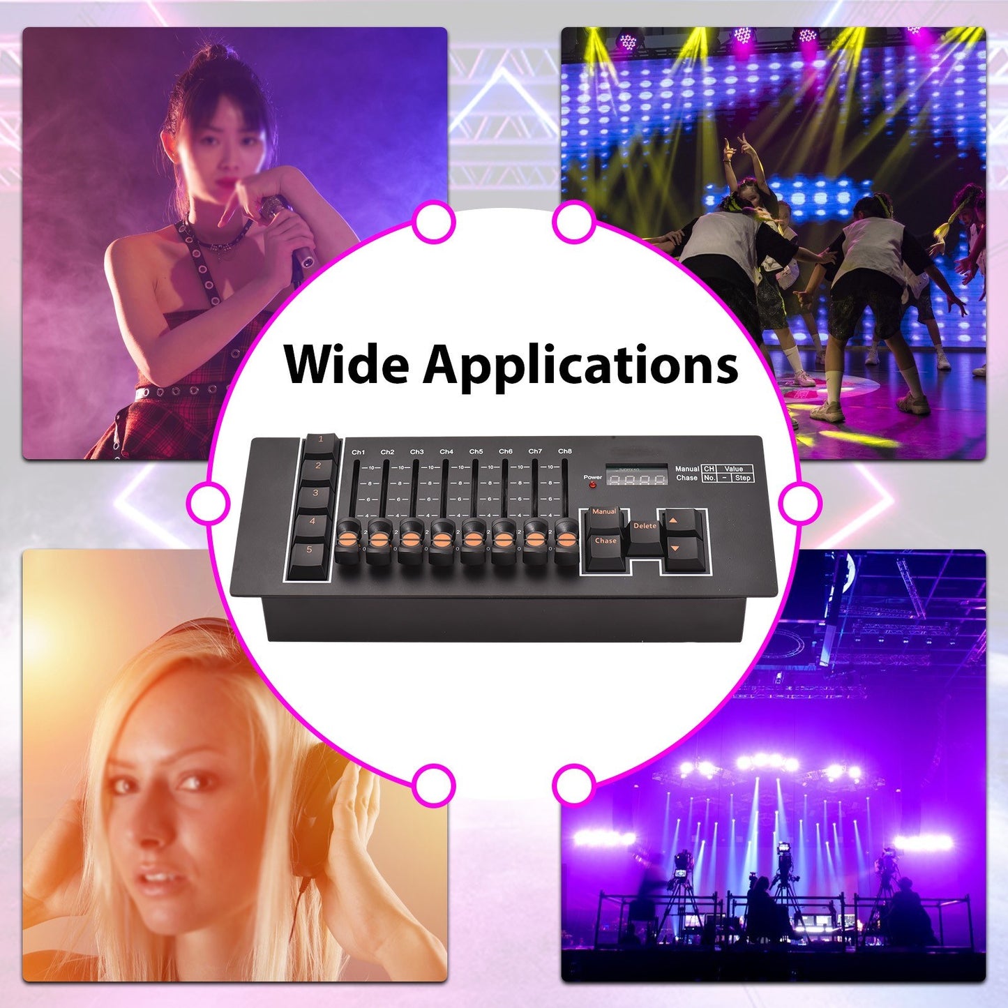40-Channel DMX 512 Stage DJ Light Controller for Party, Disco, Pub Shows
