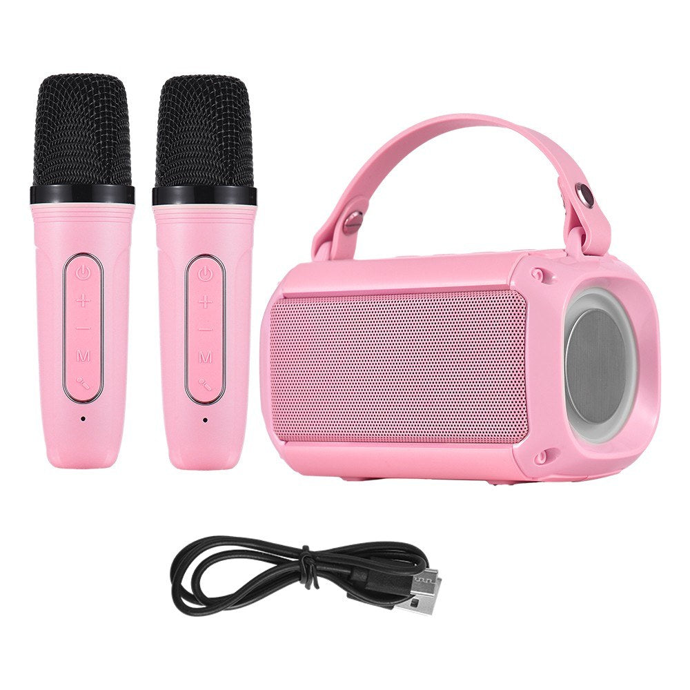 Portable Mini Karaoke Machine with 2 Wireless Microphones and Bluetooth Speaker