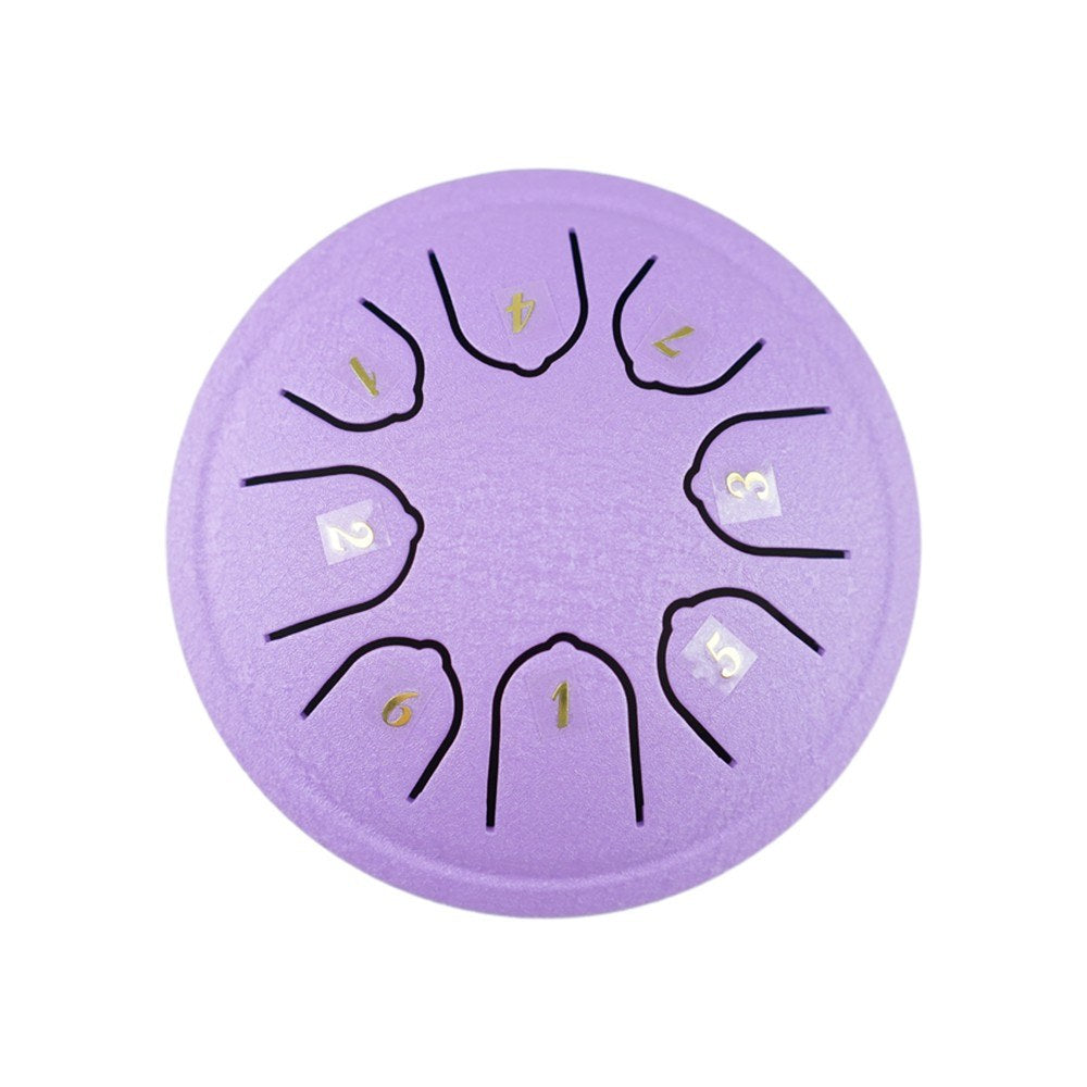 4-Inch Steel Tongue Drum, 8 Notes C Key, Portable Handpan Percussion Instrument with Mallets