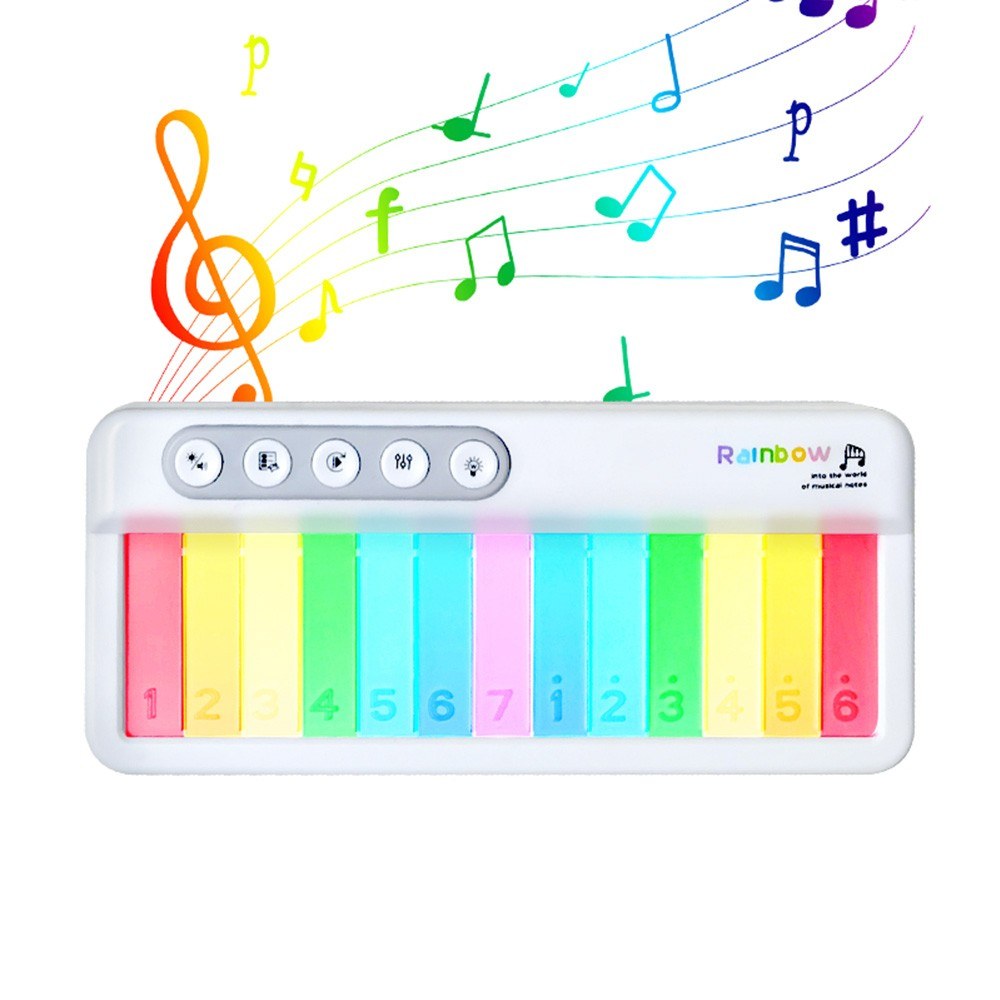 13-Key Rainbow Light Music Keyboard Piano Instrument