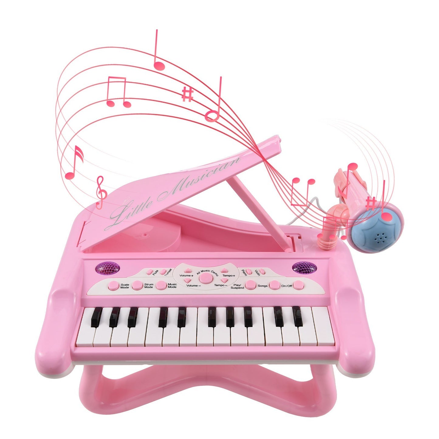 DJ201 Mini Keyboard: 25-Key Electronic Instrument with Rotatable Microphone