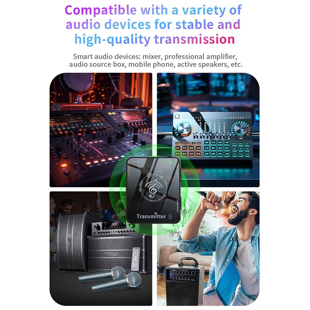 2.4GHz Wireless Earphone Monitor System - SM-1 Rechargeable Transmitter & Receiver, 98ft Range, Mono/Stereo Switch
