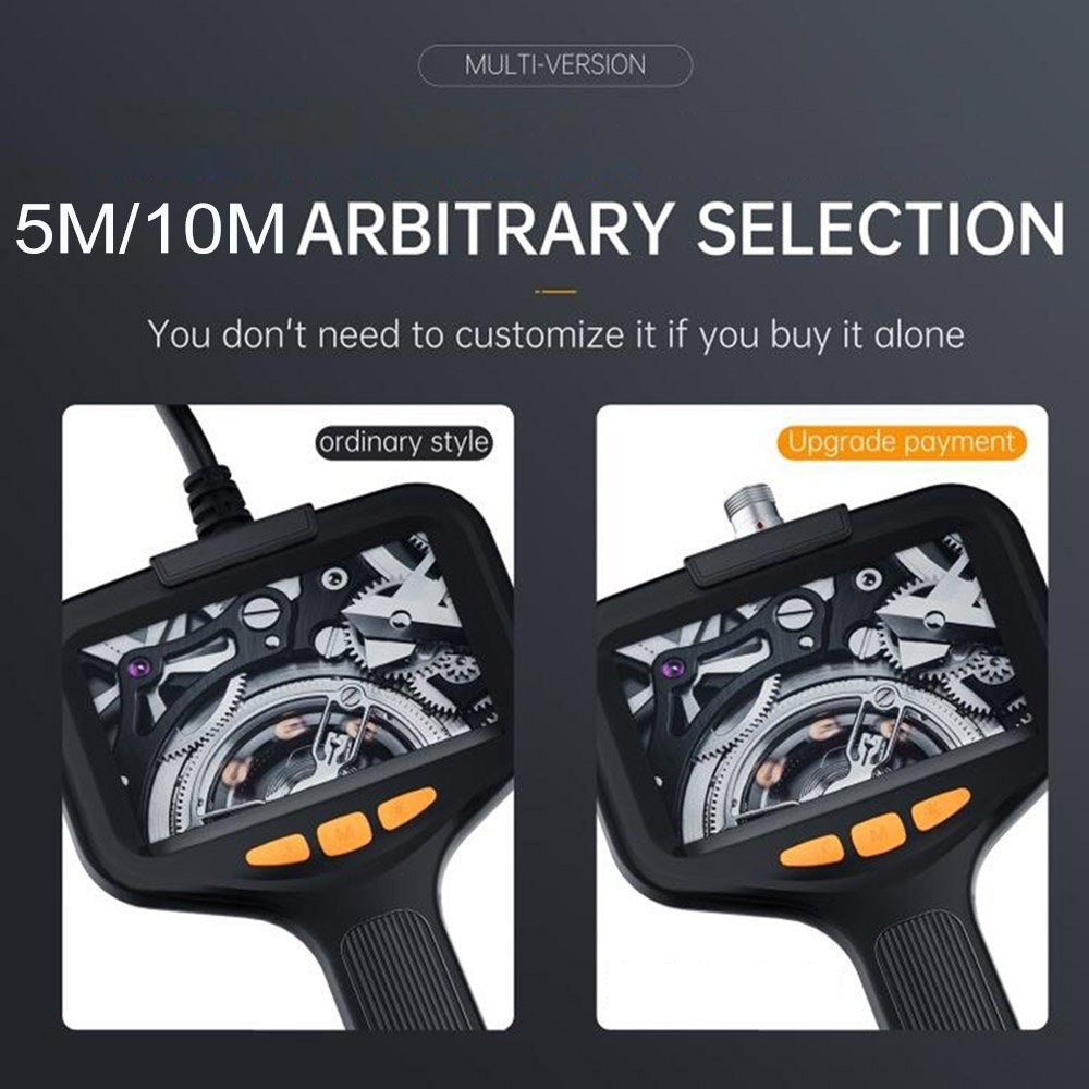1080P HD Borescope with 4.3 Screen, 8 LED Lights, 16.4ft Rigid Cord Inspection Camera