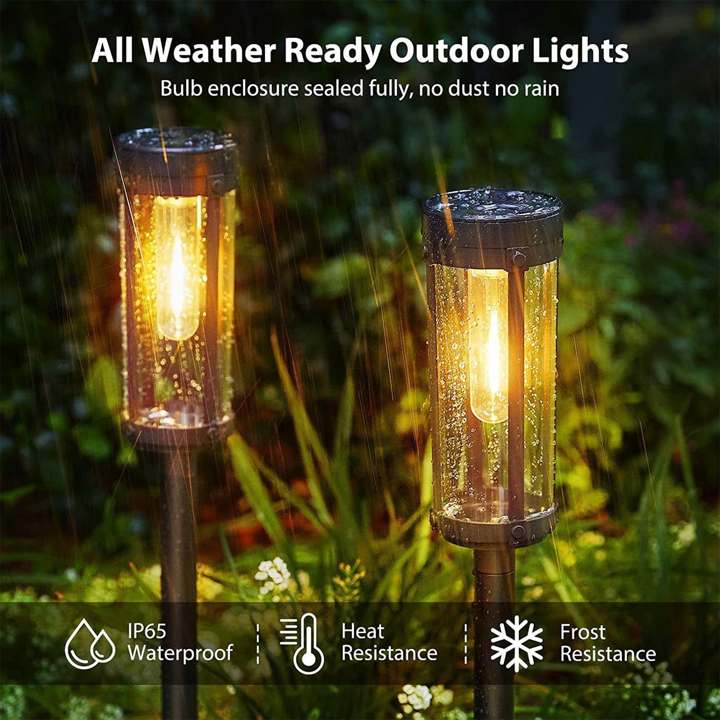 Solar Powered Garden Pathway Lights, 6pcs Decorative Outdoor Lawn Lamps