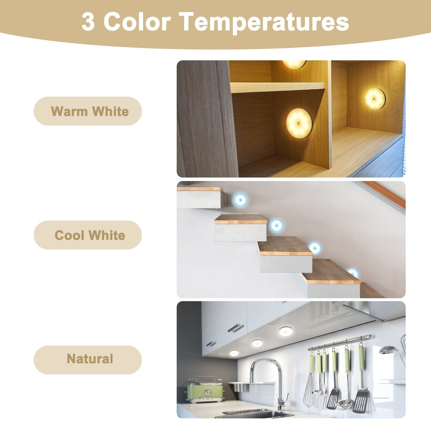 Rechargeable Motion Sensor Cabinet Closet Lamp Set - 6 PCS with Remote Control, Dimming & Adjustable Timer (15/30/60 mins)