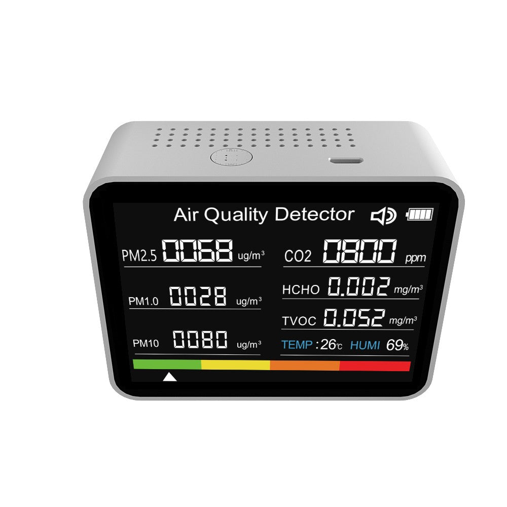 13-in-1 Smart Air Quality Monitor with Tuya WiFi – CO₂, HCHO, TVOC, PM2.5/1.0/10, Temp & Humidity, Alarm, Timer, Stopwatch