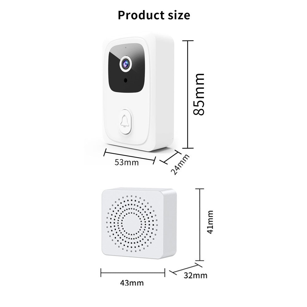 Tuya WiFi Video Doorbell Camera with Chime: Remote App Control, 2-Way Audio, Night Vision, Cloud Storage - Ideal for Home & Apartment