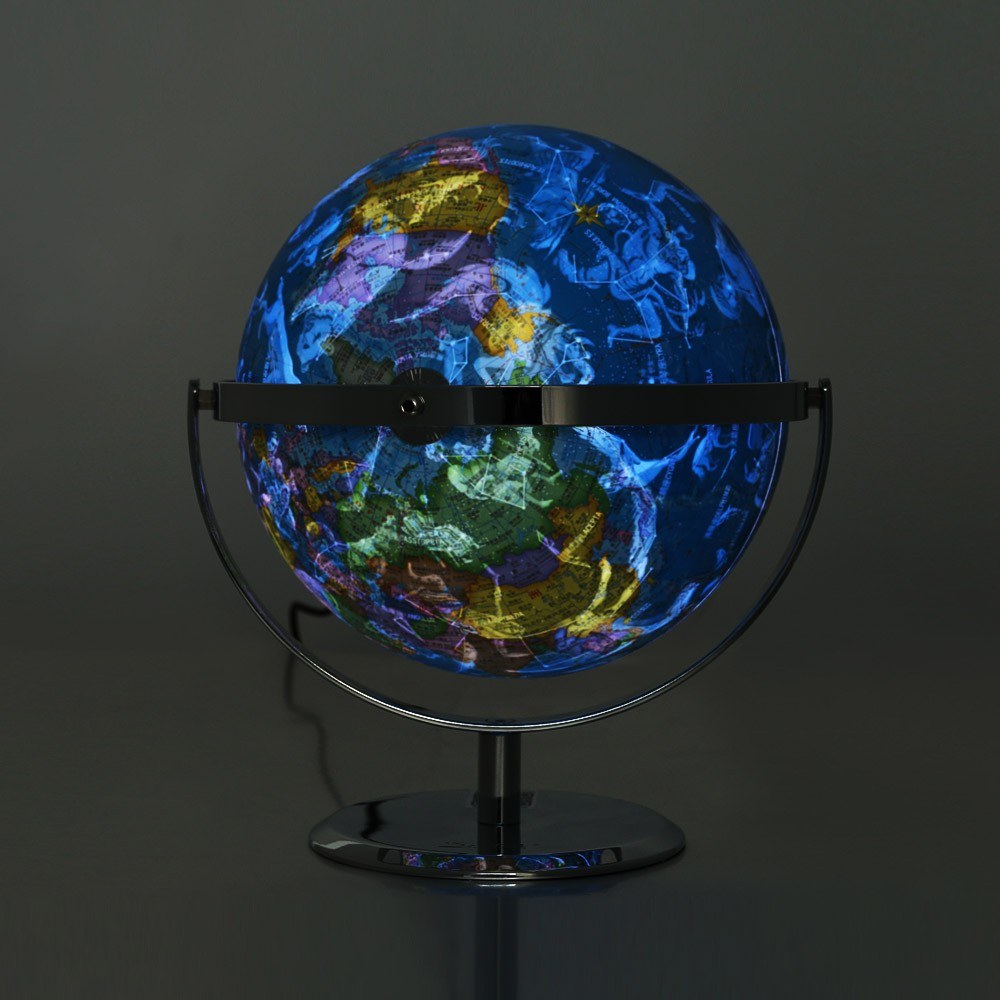 9-inch USB Illuminated World Globe - Dipper G901-LA-C with Night View & Constellations, Educational Geography Tool & Kids Gift