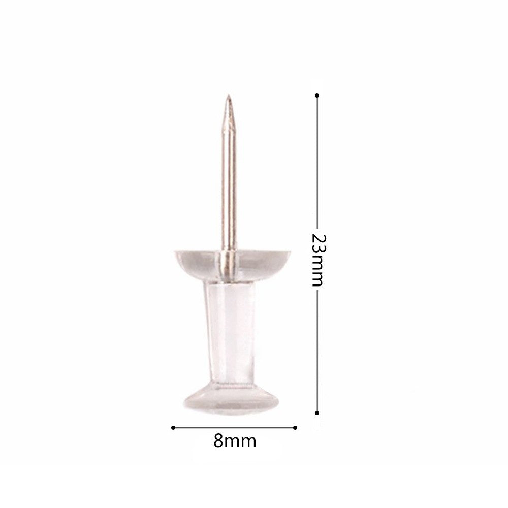 50 Pack Clear Push Pins with Metal Points
