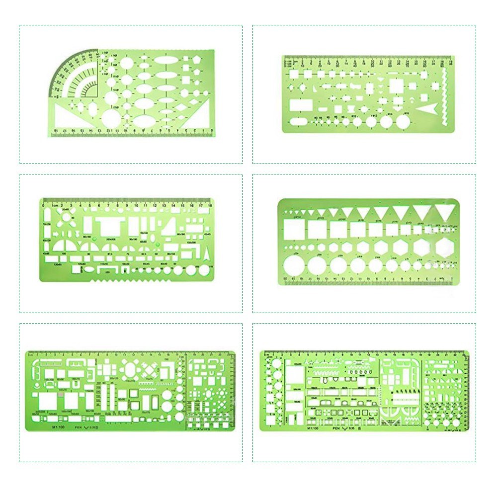 6-Piece Architectural Drawing Templates Set