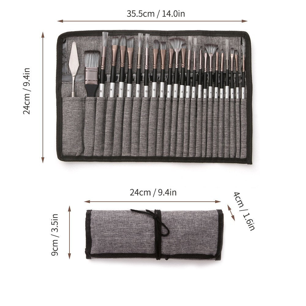 23-Piece Multi-Size Paintbrush Set