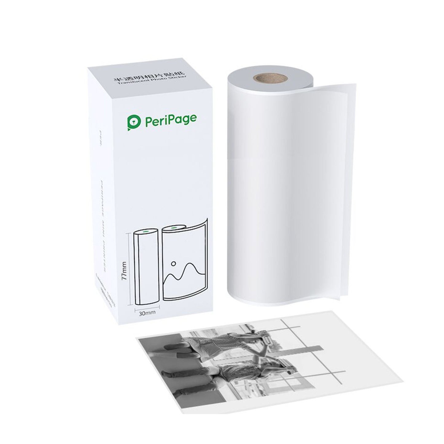 PeriPage BPA-Free Translucent Photo Stickers 56x30mm