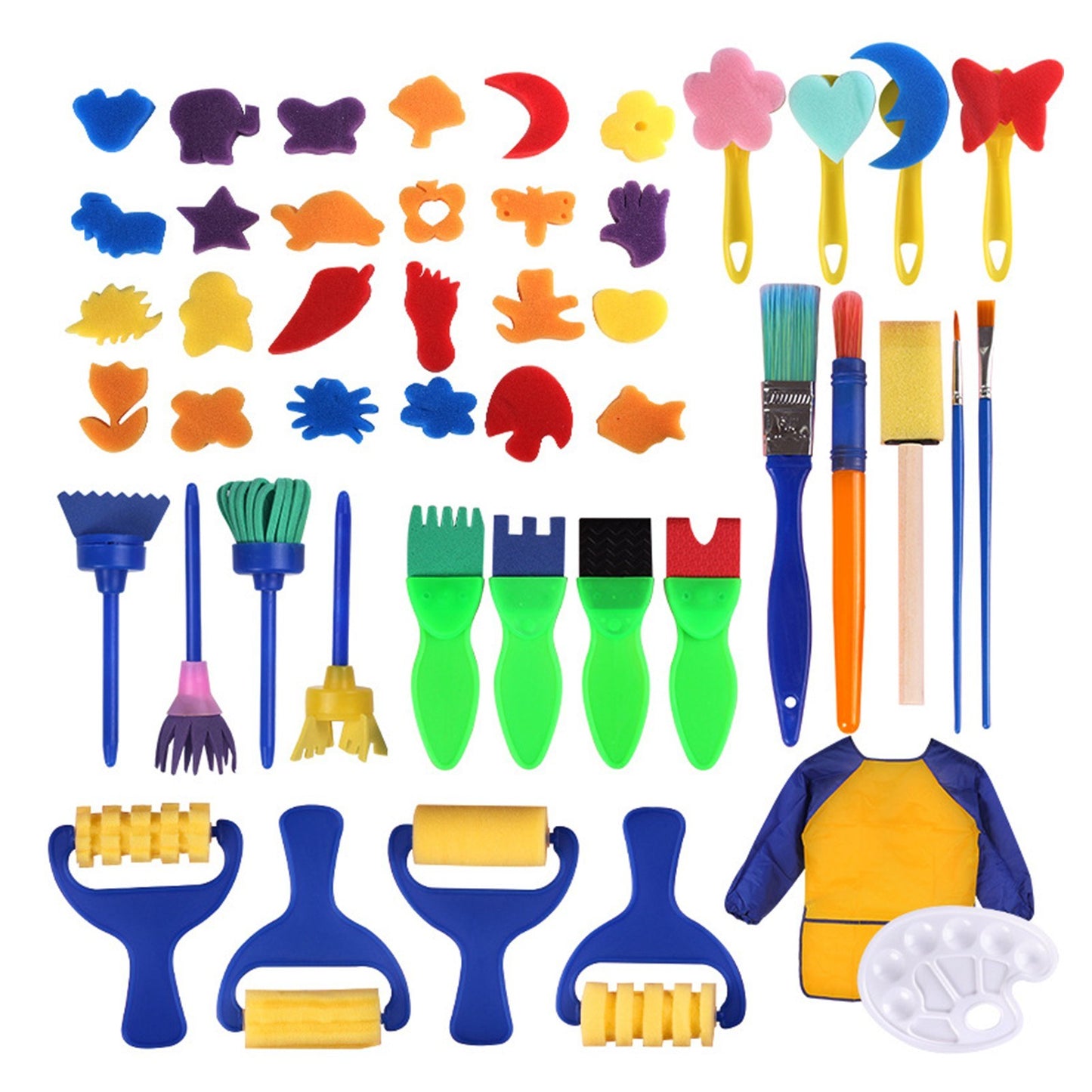 25PCS Kids Washable Paint Brushes & Sponge Set for DIY Art Toys - Perfect for Toddlers, Acrylic Crafts, Rock & Tempera Painting Gifts
