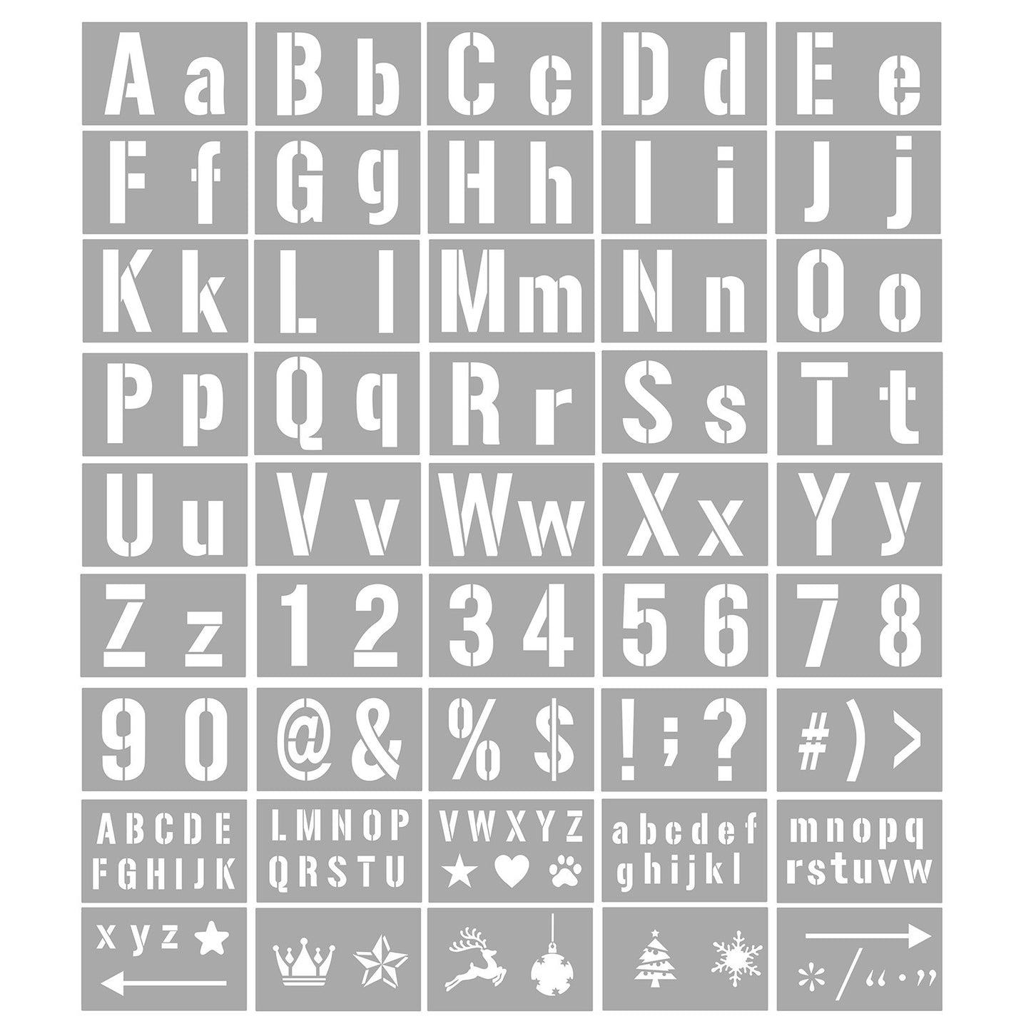 40PCS Reusable Alphabet & Number Stencils - Eco-friendly PET Templates for Wood, Fabric, Wall & More