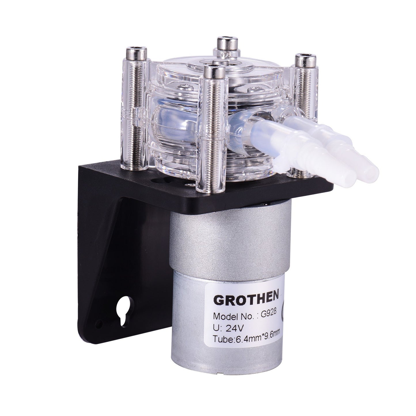 High Flow GROTHEN DC 12V Peristaltic Dosing Pump with Silicone Tubing for Water and Liquid