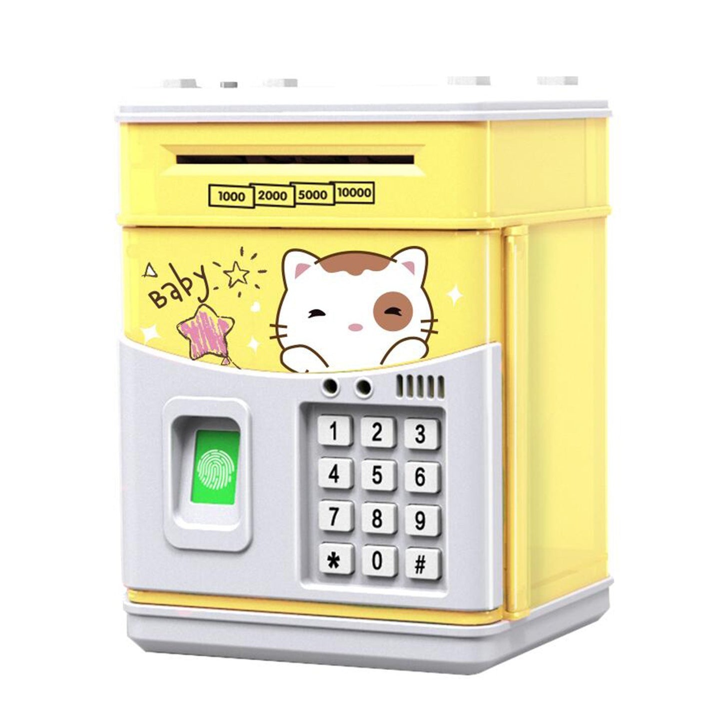 Password-Protected Mini ATM Piggy Bank with Fingerprint Simulation and Auto Scroll for Kids - Perfect Birthday Gift