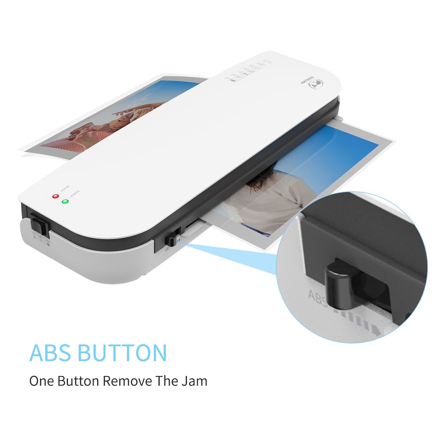 OSMILE SL289 A4 Laminator Machine - Hot & Cold 2-Roller System Desktop Set