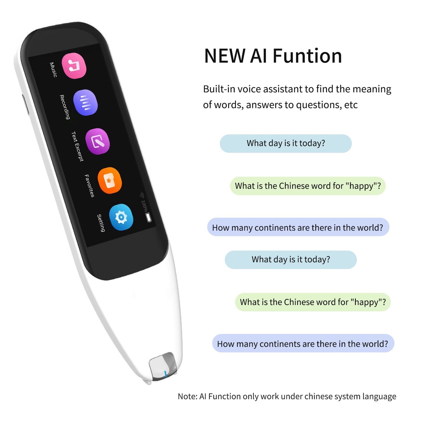 DOSMONO C501B Translation Pen Scanner - 112 Language Voice & Photo Translator